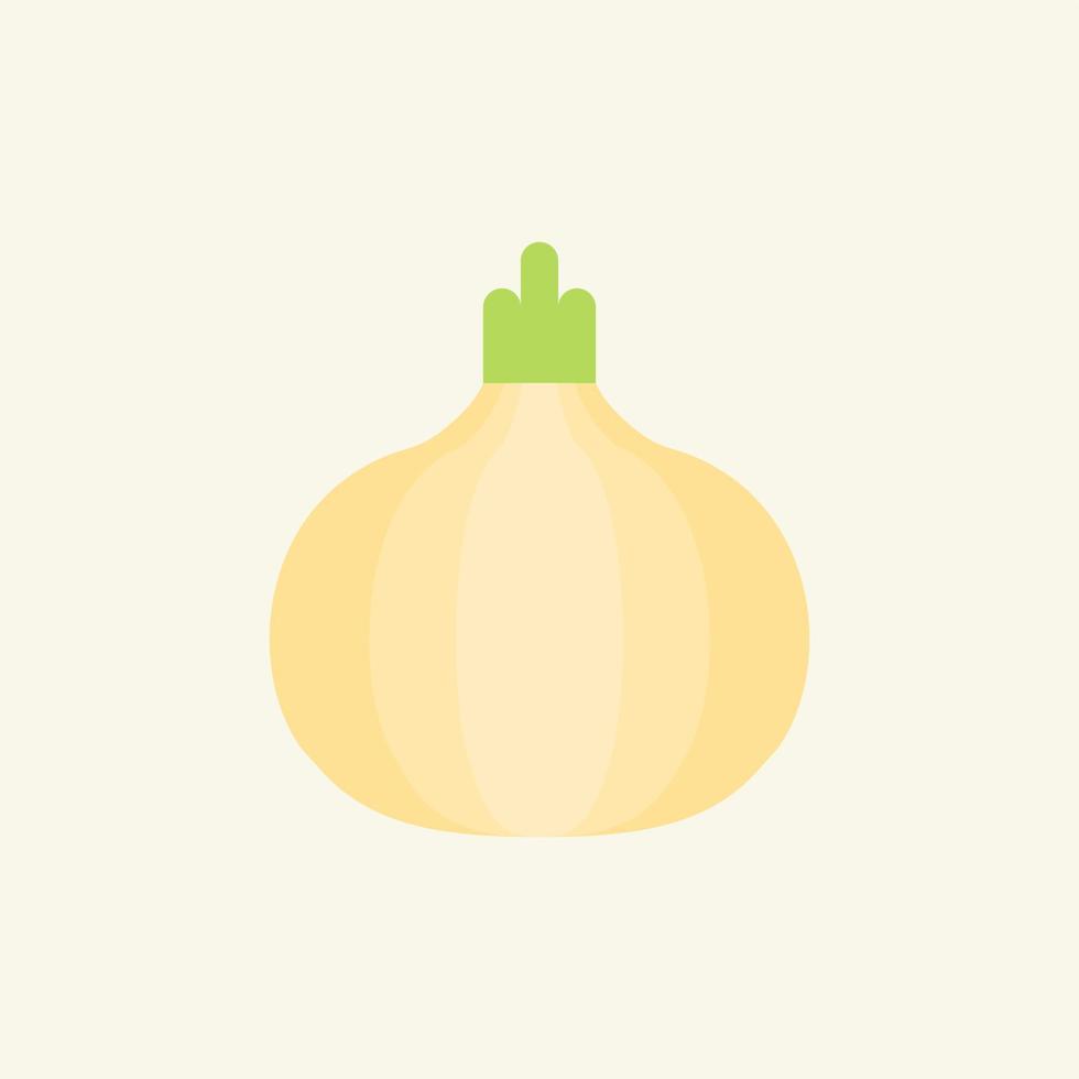 Onion in flat style. Isolated object. Onion logo. Vegetable from the garden. Organic food. Vector illustration.. Vegetable collection. Fresh farm healthy food. Education card for kids.