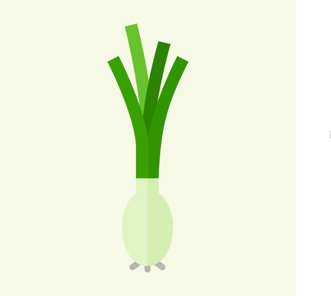 scallion green onion flat design. Healthy food vector illustration. Organic meal concept. Chinese Food and Restaurant Icon-Set. Suitable for Web Design, Logo, App, and Upscale Your Business.