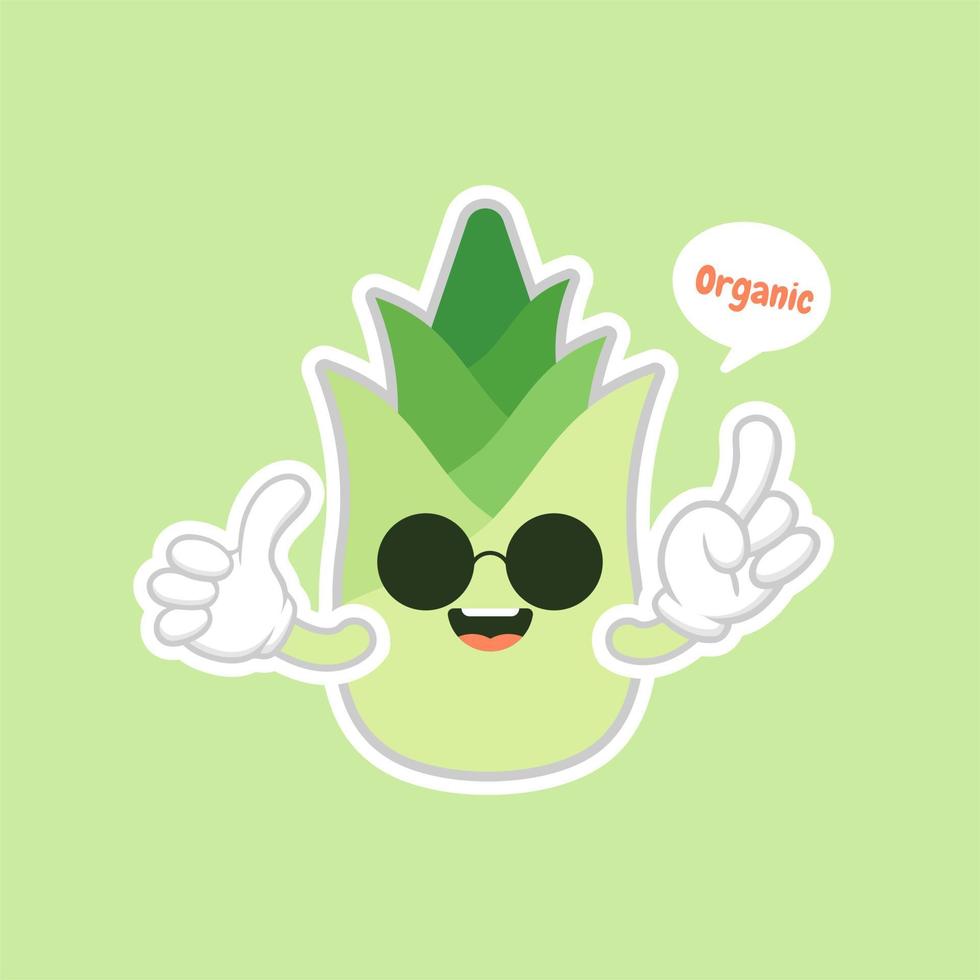 cute and kawaii bamboo shoot cartoon character. Bamboo shoot flat design vector illustration