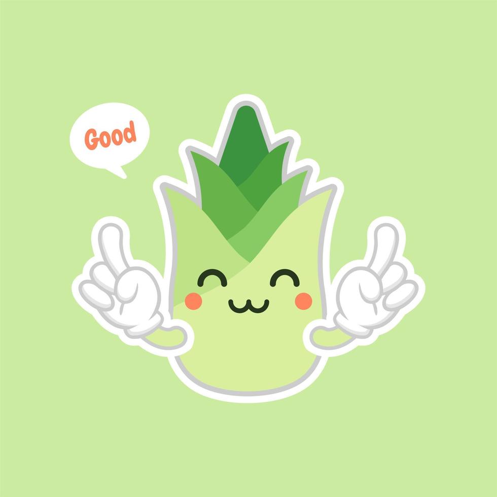 cute and kawaii bamboo shoot cartoon character. Bamboo shoot flat design vector illustration