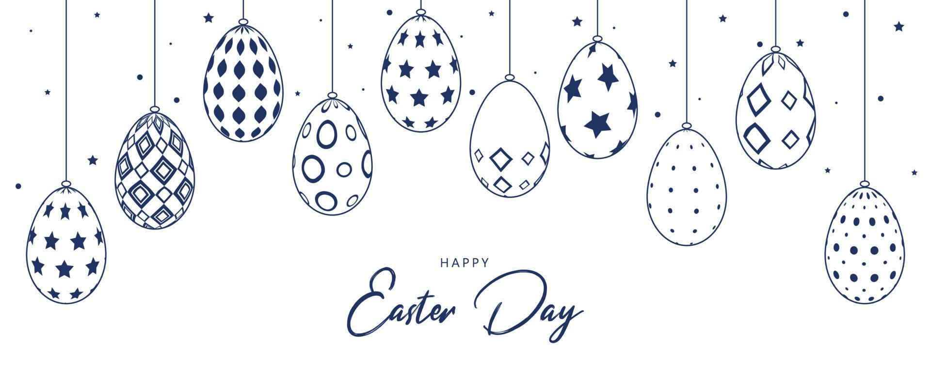 Happy easter banner in flat design vector