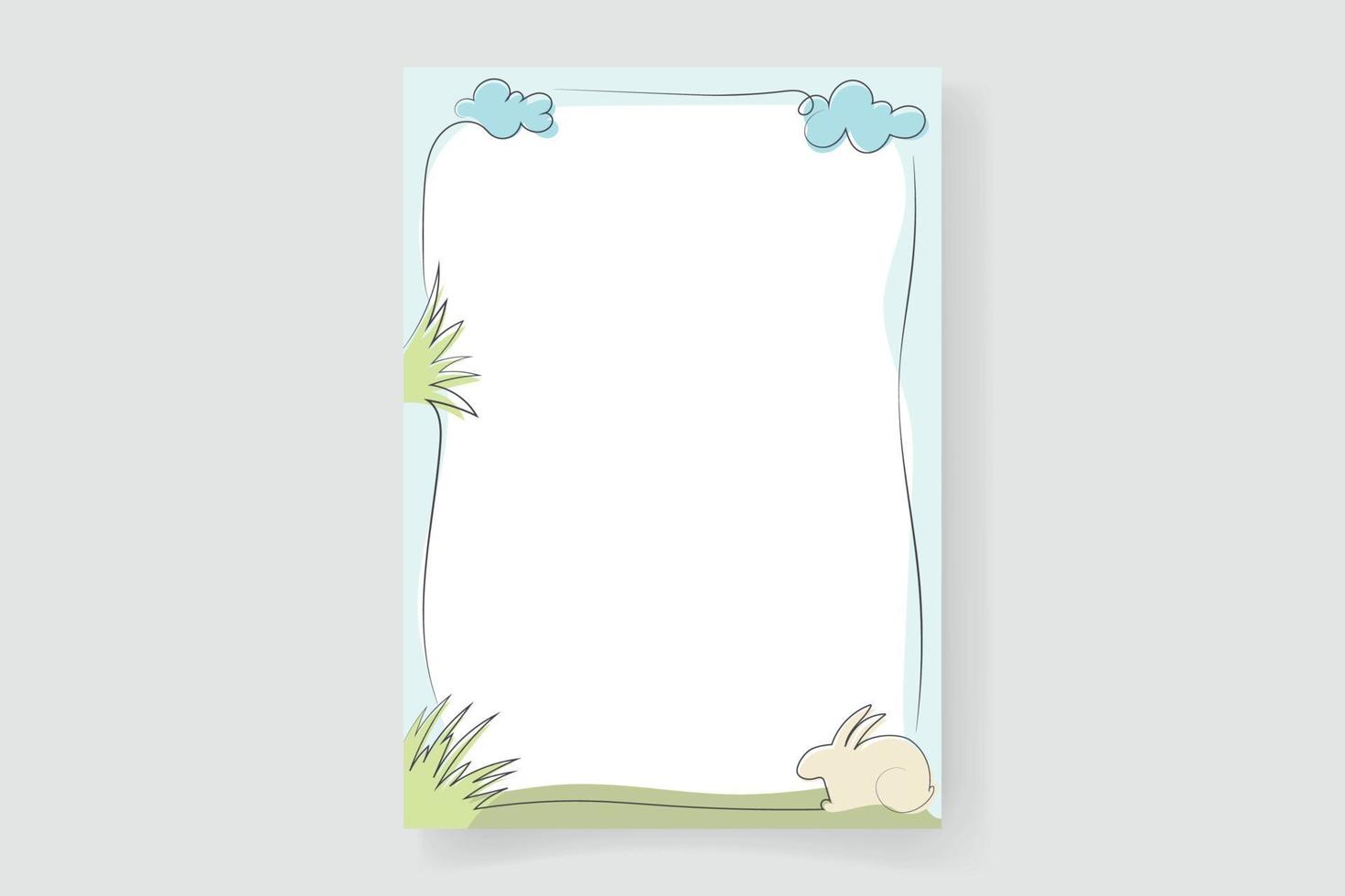 Minimalist easter bunny background with copy space vector