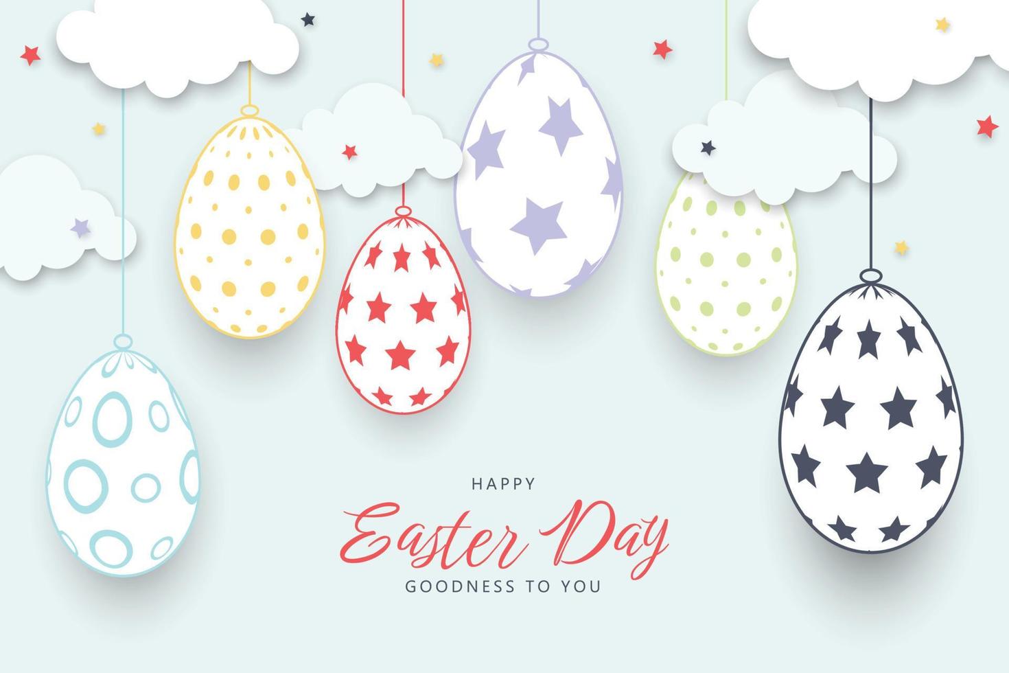 Happy easter background in paper style vector