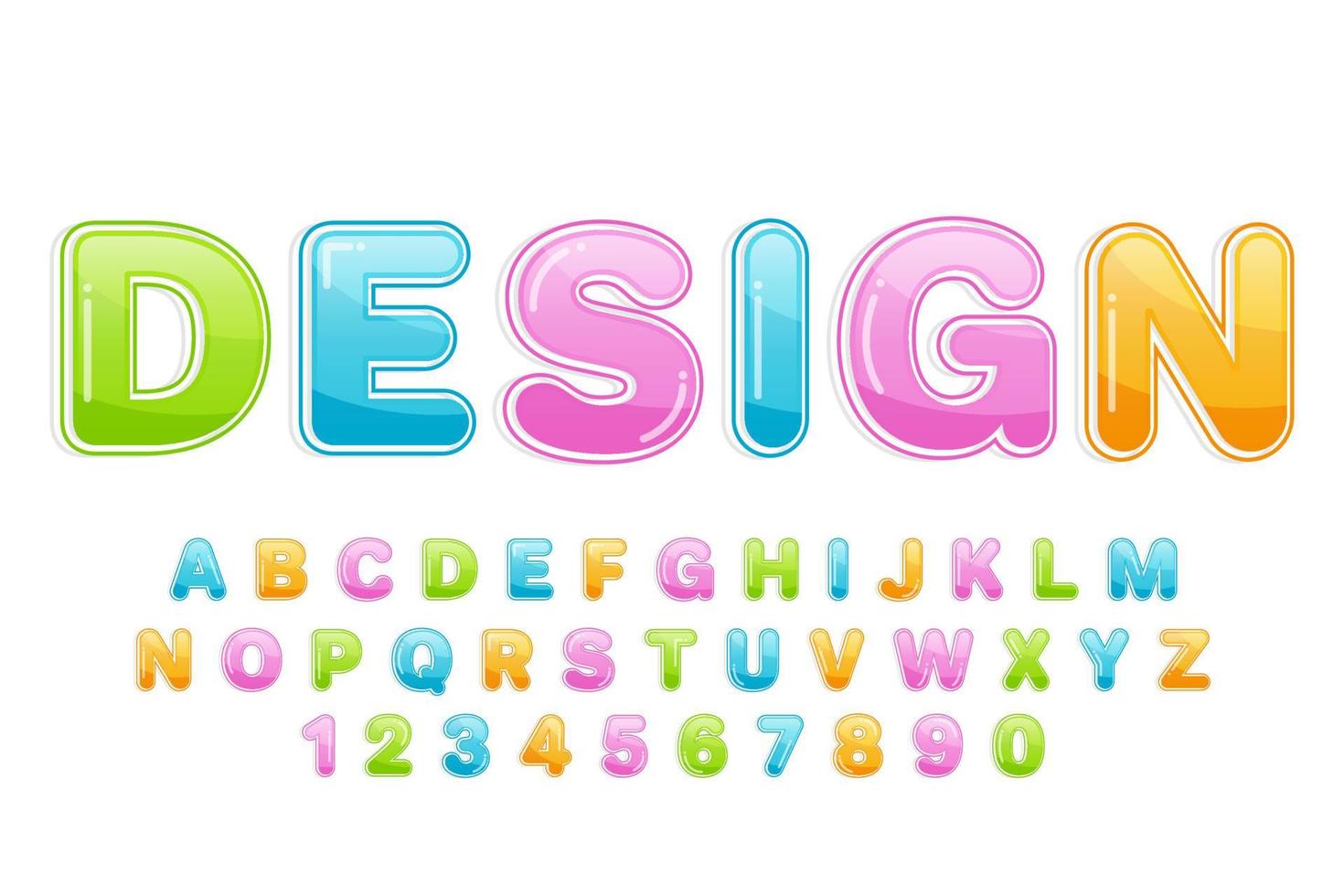 decorative colorful Font and Alphabet vector