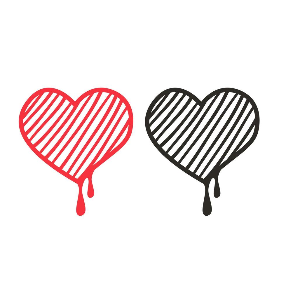 heart sign in hand drawn style vector