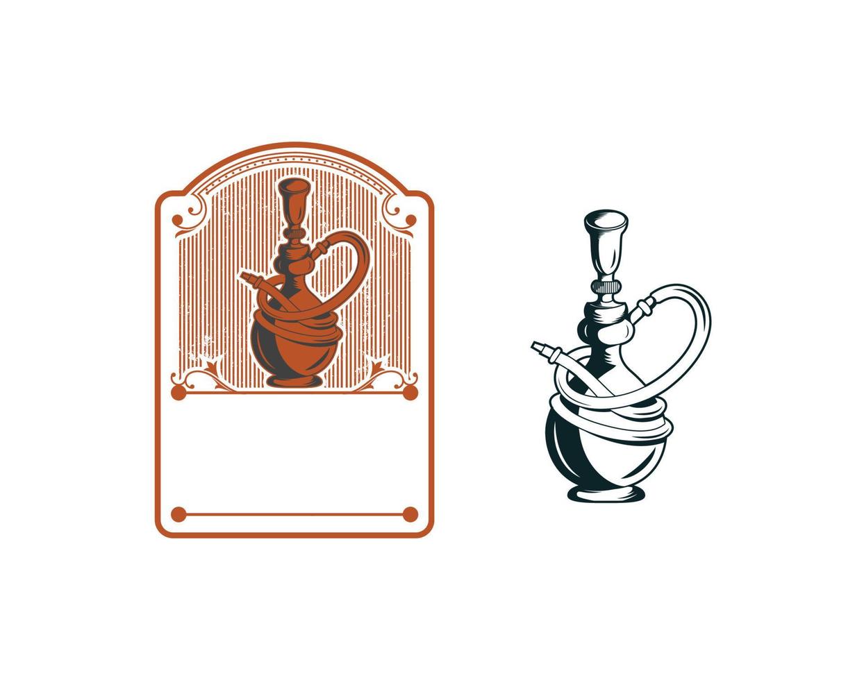 vector de diseño de logotipo de shisha vintage