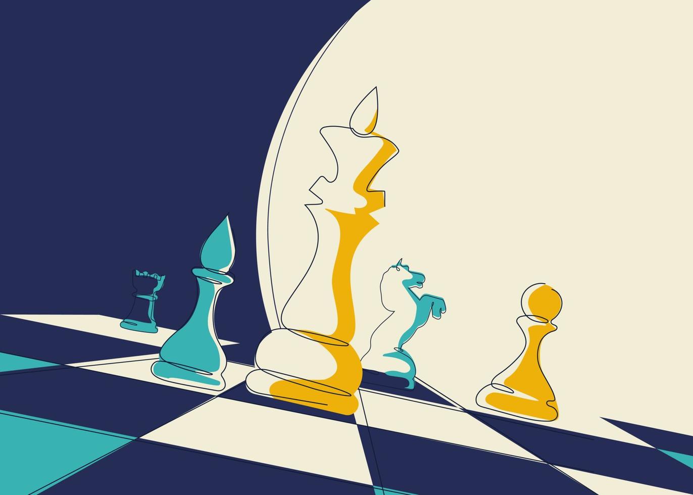 Banner with chess pieces on the board. 6475400 Vector Art at Vecteezy