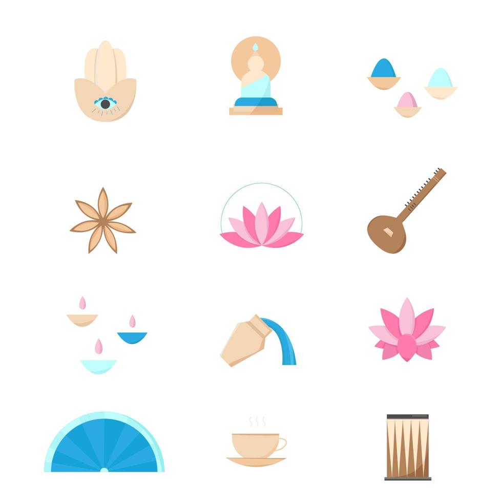 India Symbols , Flat design vector