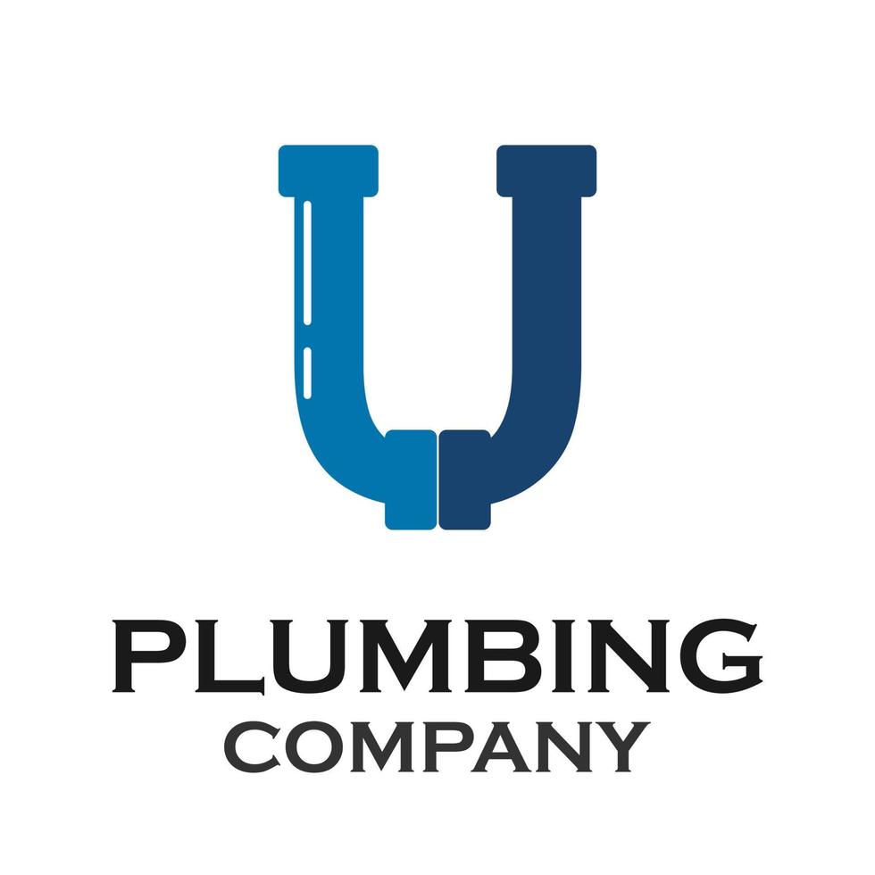 Letter u plumbing logo template illustration vector