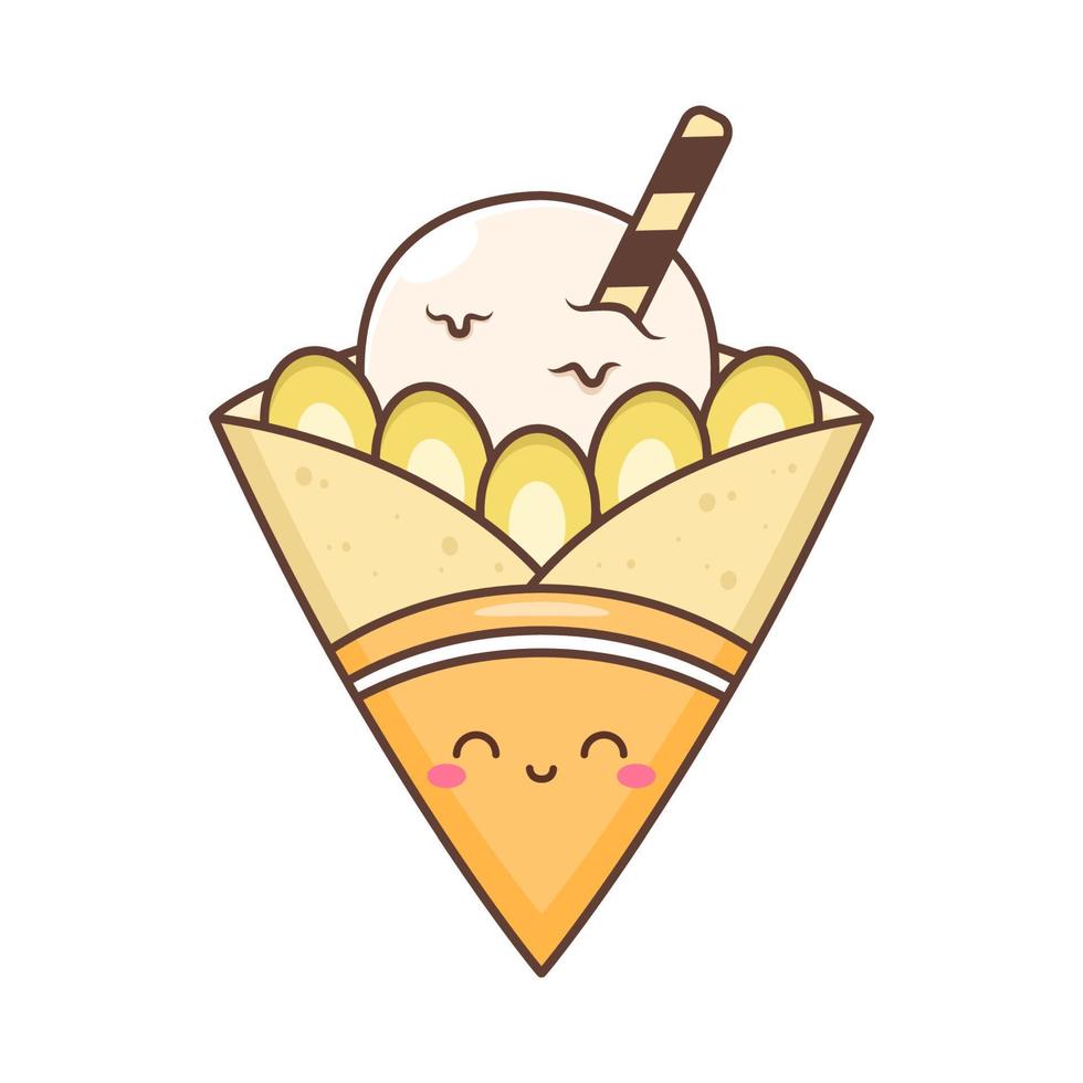 cute crepes with various topping vector