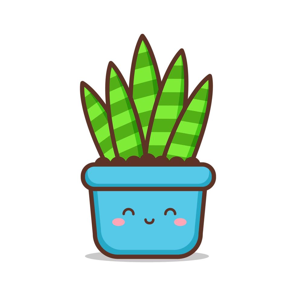 cute different expression colorful pot vector