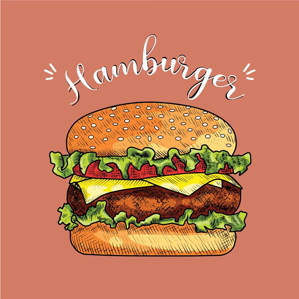 ilustración de hamburguesa vector