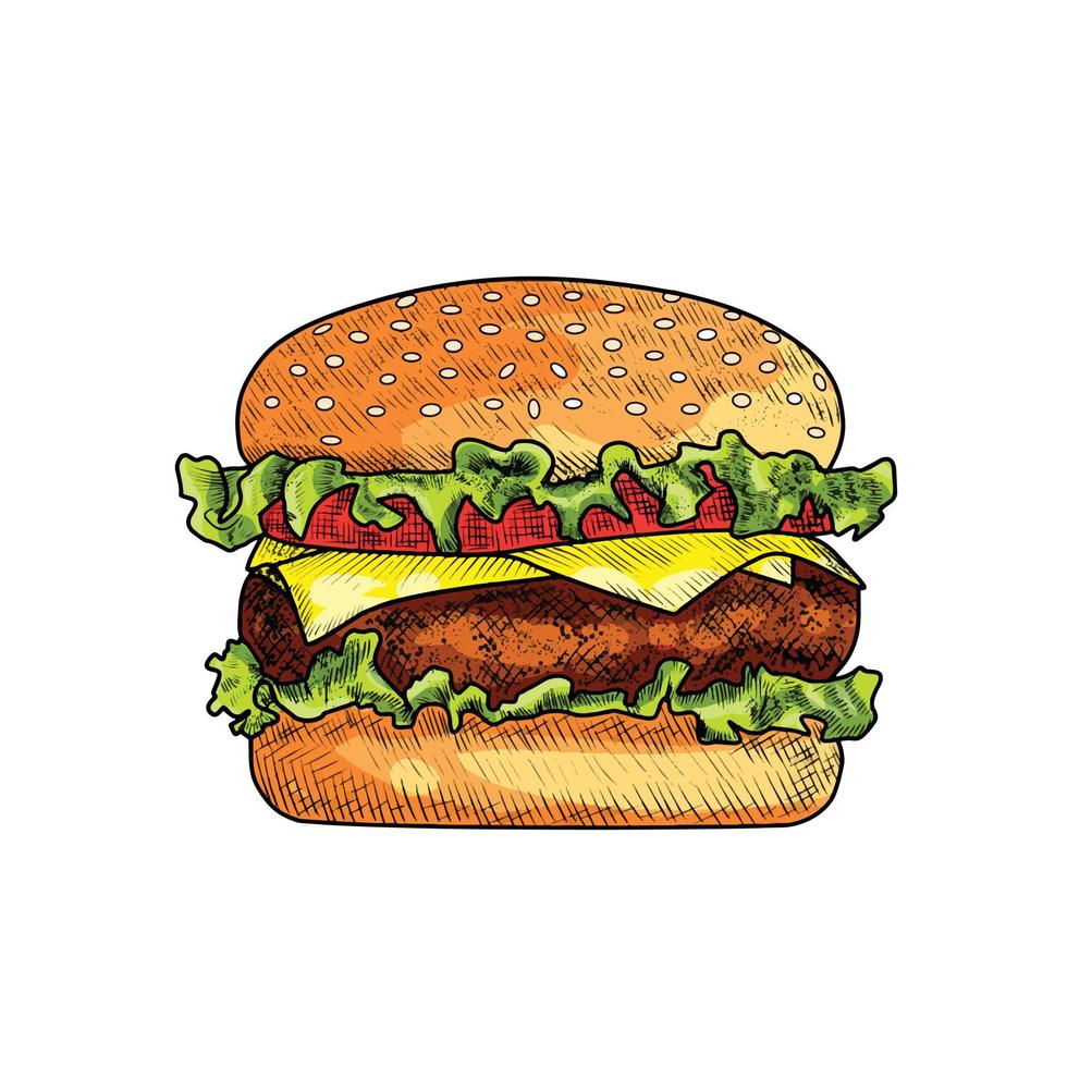 ilustración de hamburguesa vector