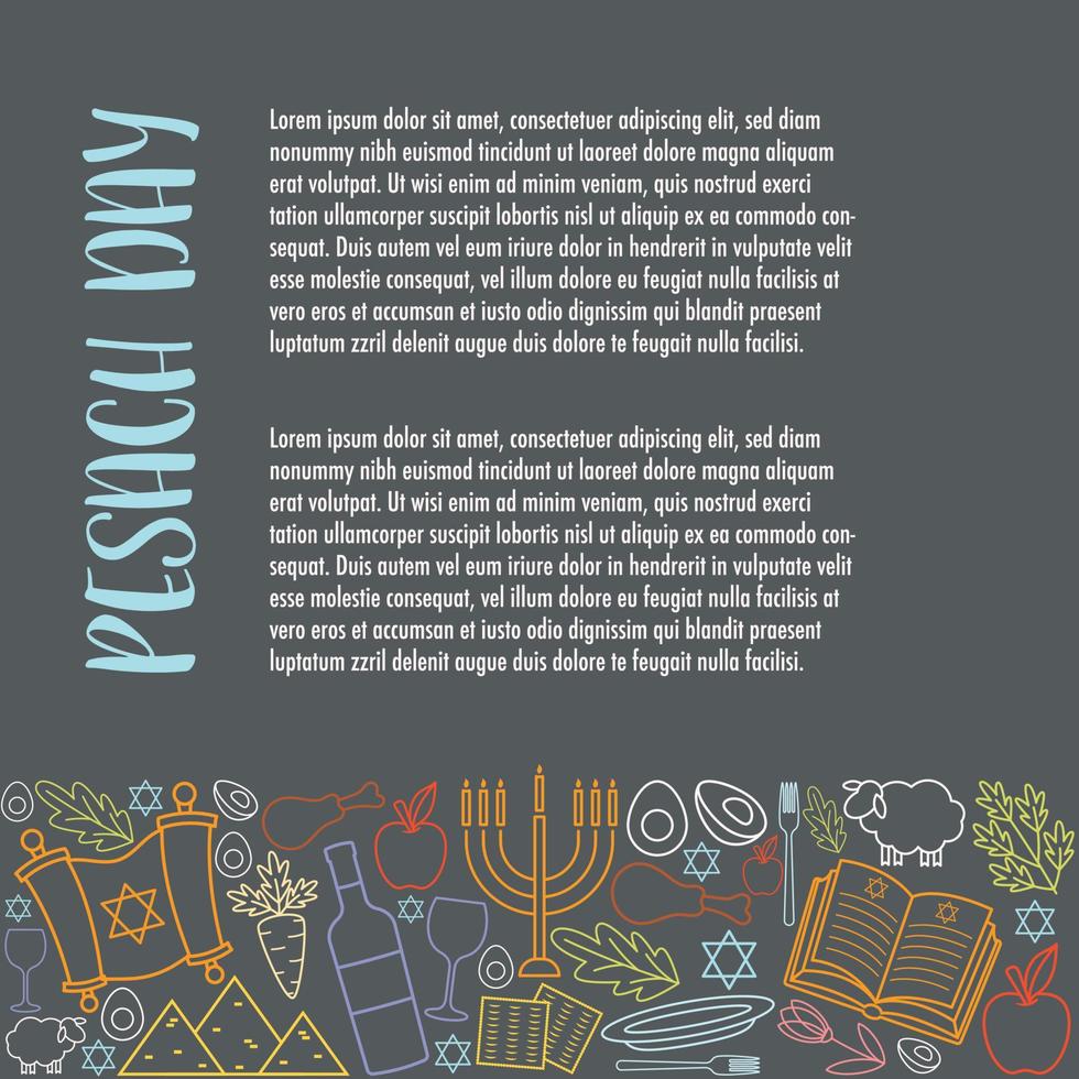 Happy Passover Pesach day greeting card vector