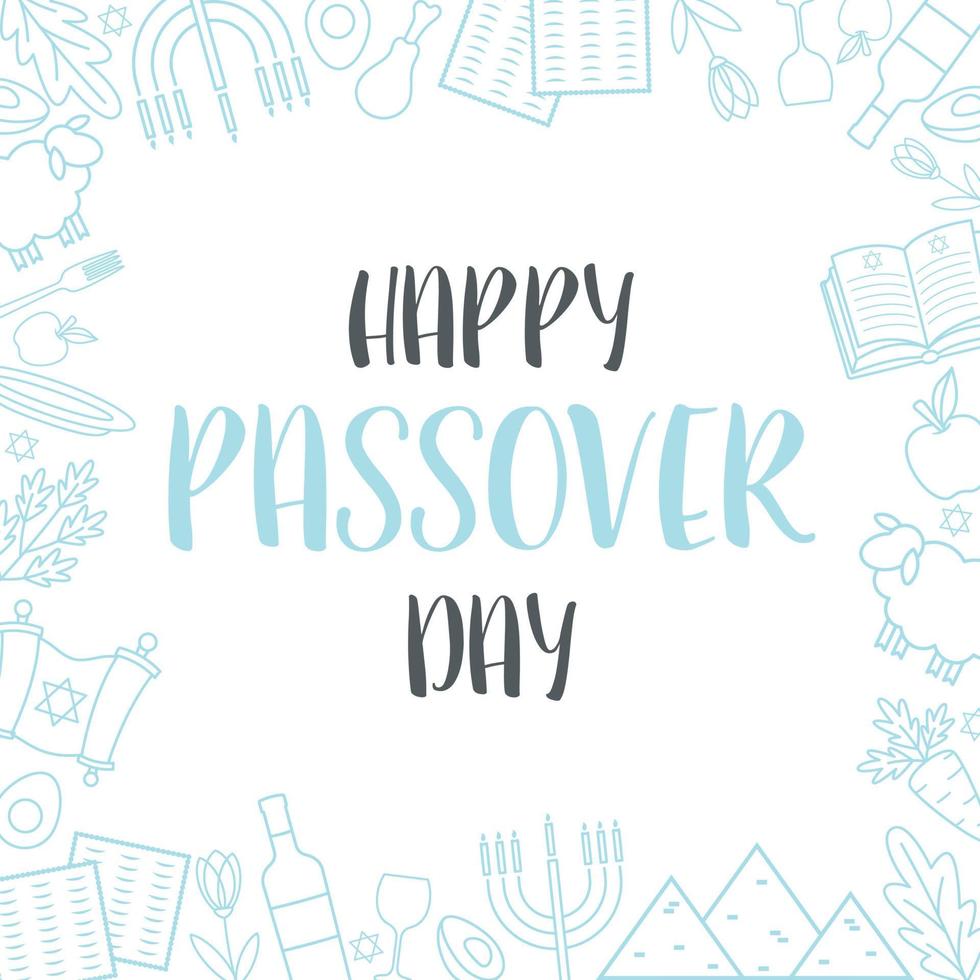 Happy Passover Pesach day greeting card vector