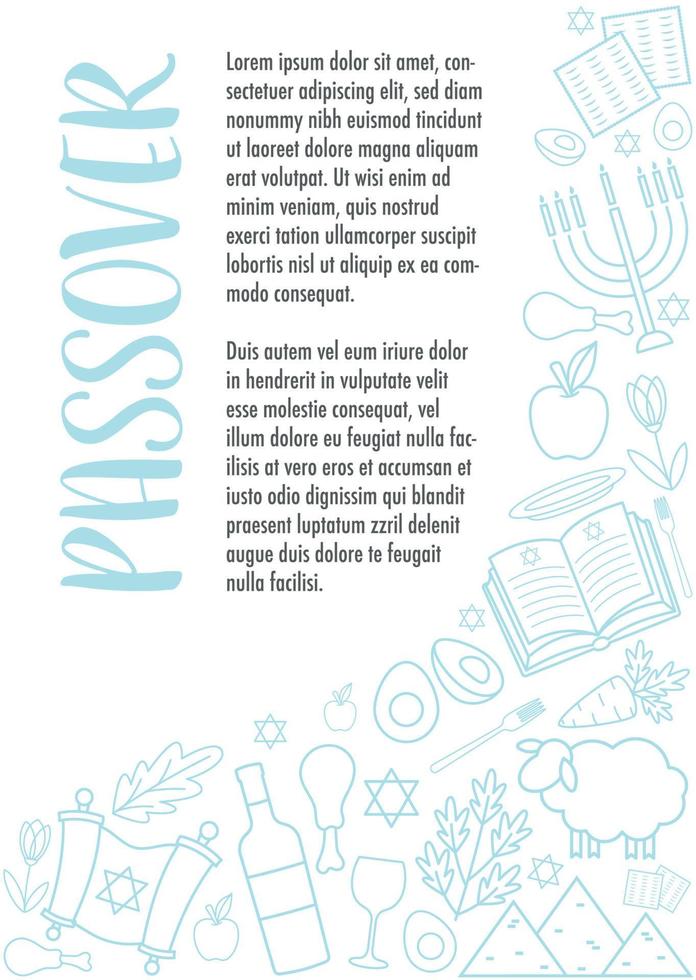 Happy Passover Pesach day greeting card vector