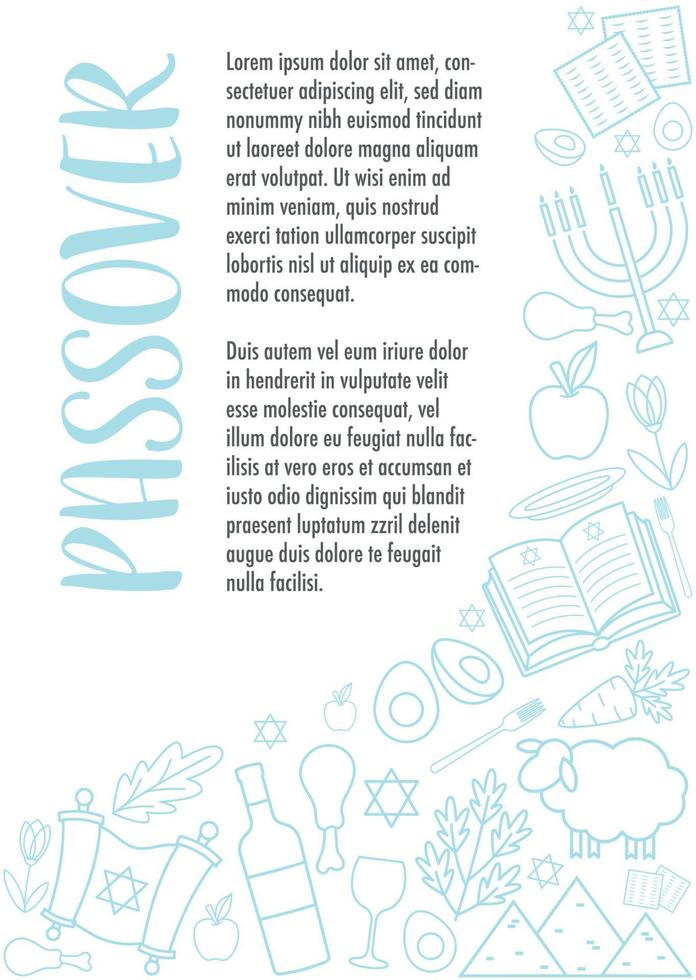 tarjeta de felicitación del día de pesach feliz pascua vector