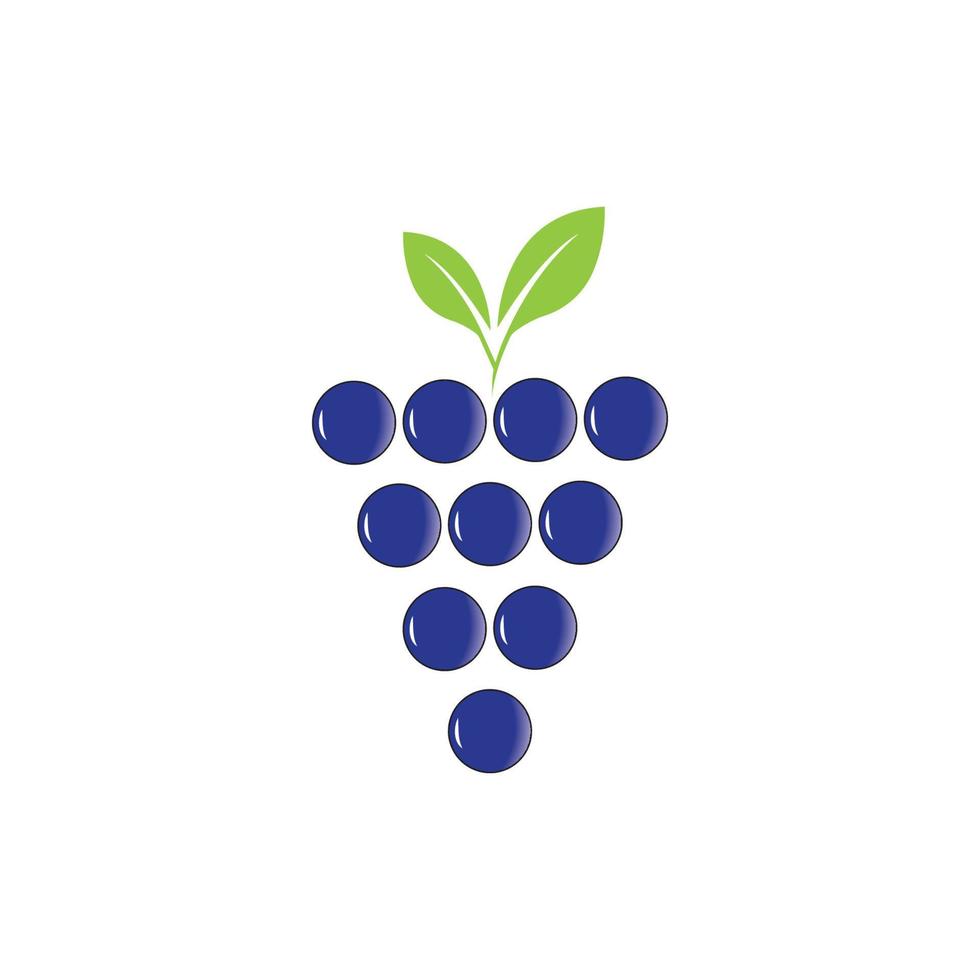 Fondo de diseño de ilustración de icono de vector de uvas