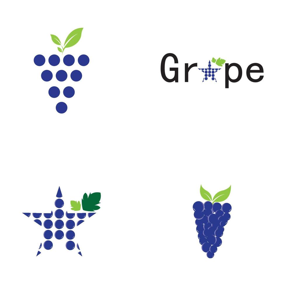 Fondo de diseño de ilustración de icono de vector de uvas