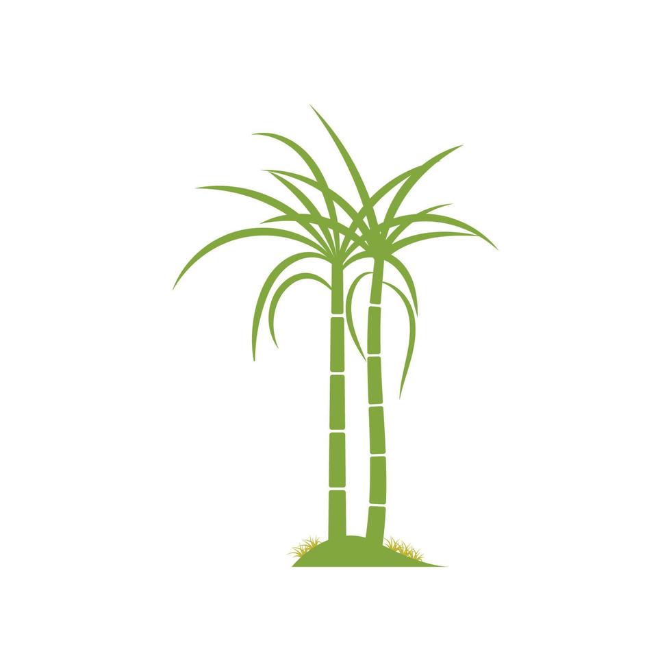 Diseño de ilustración de vector de logotipo de planta de caña de azúcar