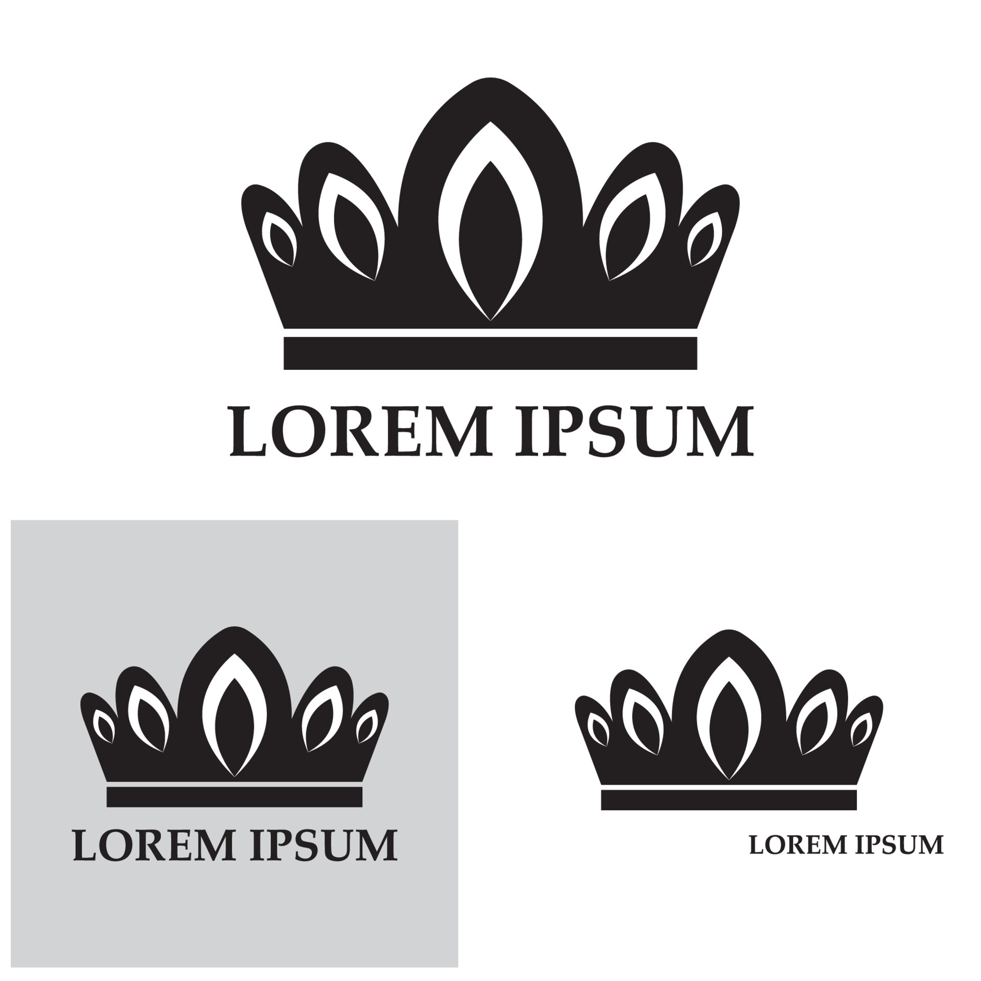 Kings and queens crowns elements set Royalty Free Vector