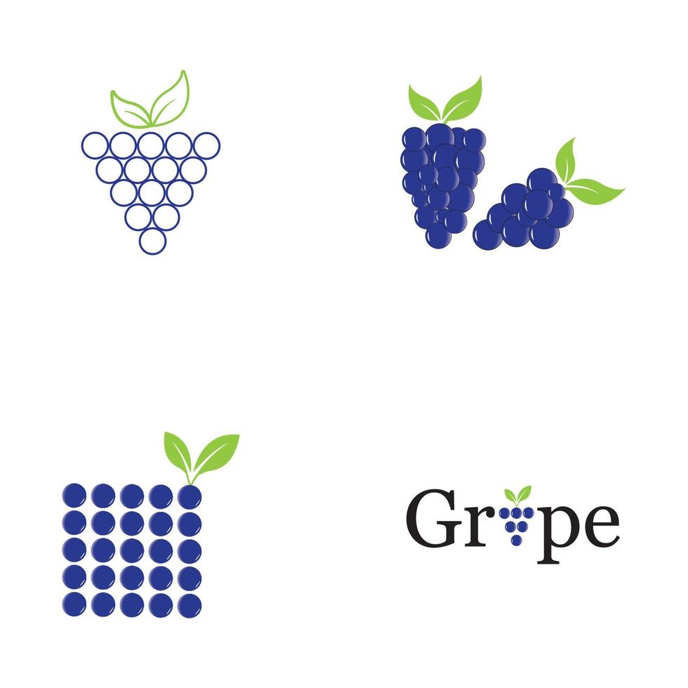 Fondo de diseño de ilustración de icono de vector de uvas