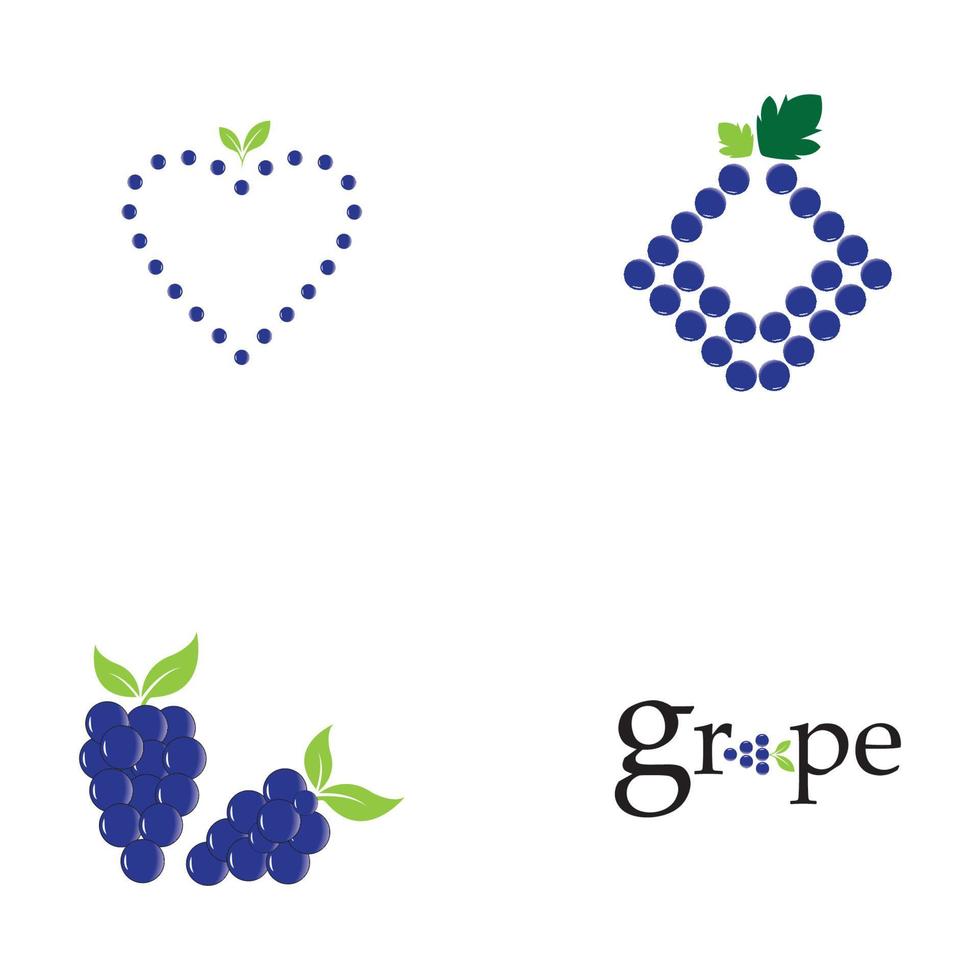 Fondo de diseño de ilustración de icono de vector de uvas