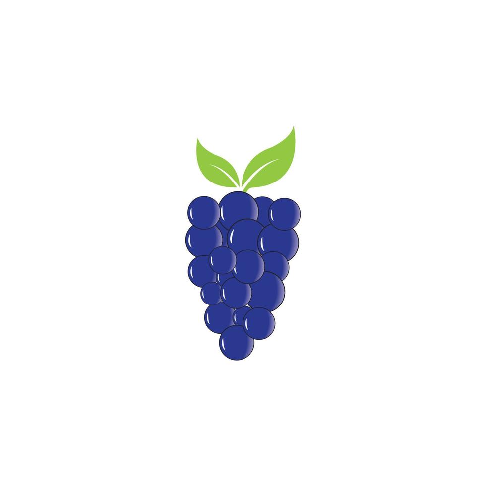 Fondo de diseño de ilustración de icono de vector de uvas