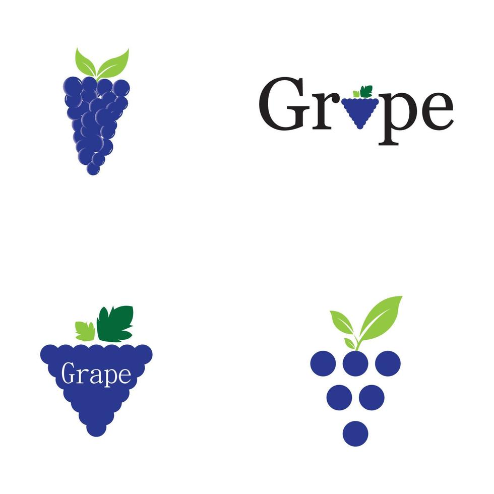 Fondo de diseño de ilustración de icono de vector de uvas