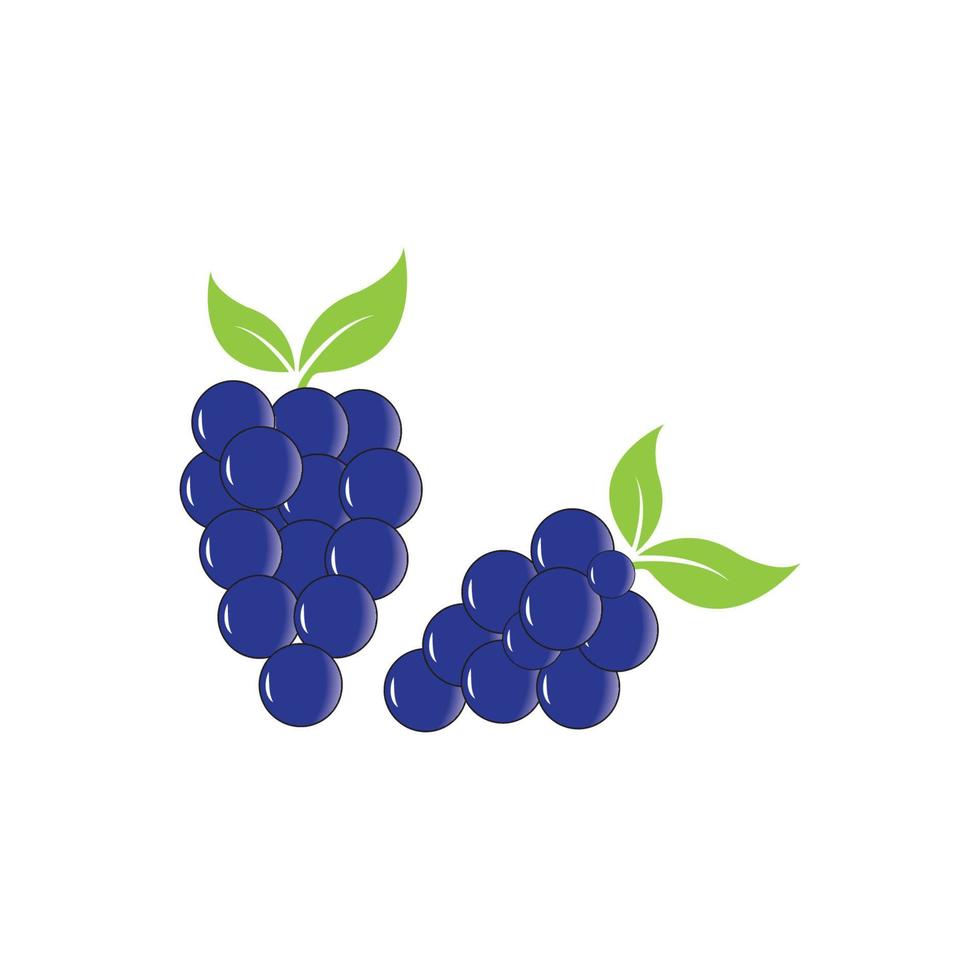 Fondo de diseño de ilustración de icono de vector de uvas