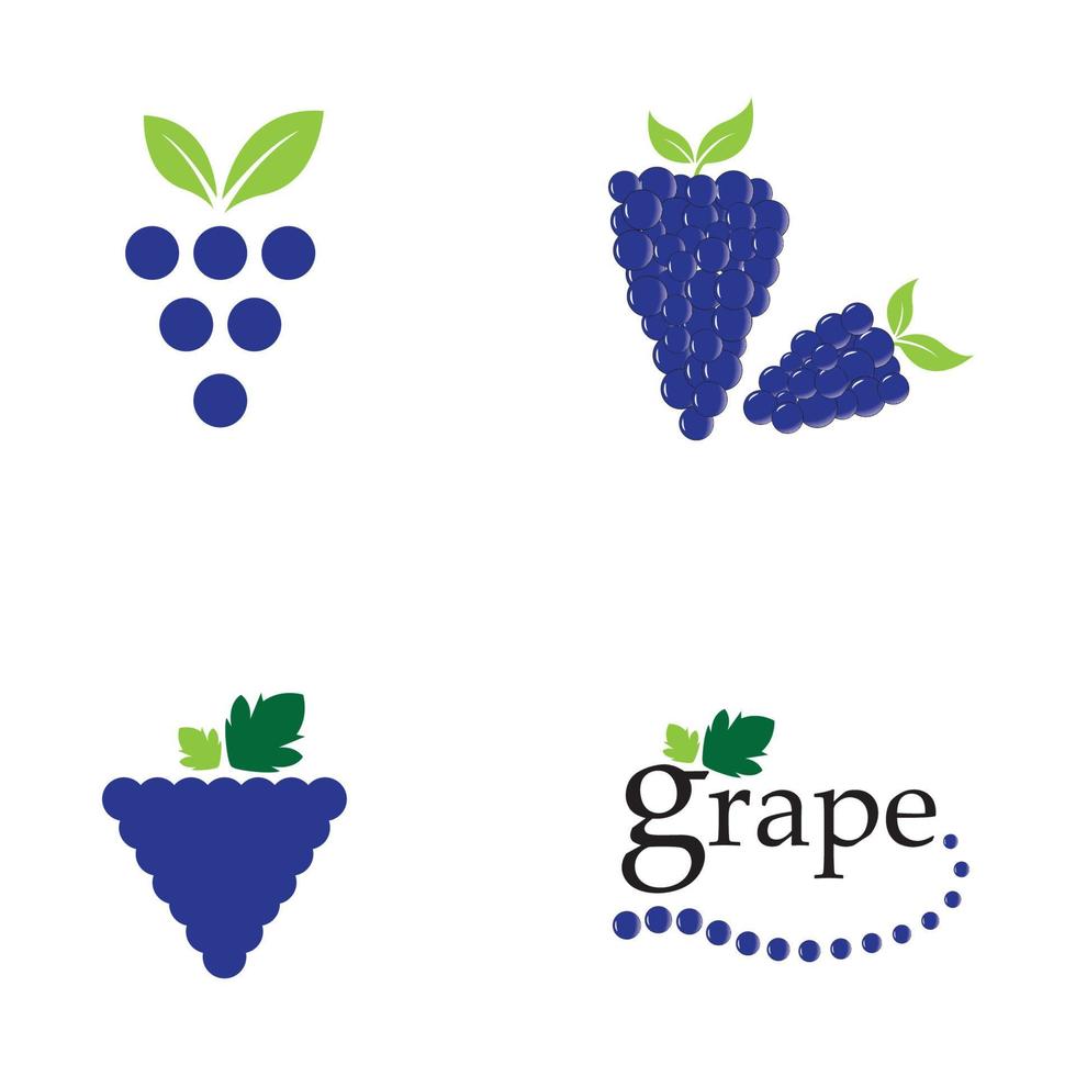 Fondo de diseño de ilustración de icono de vector de uvas