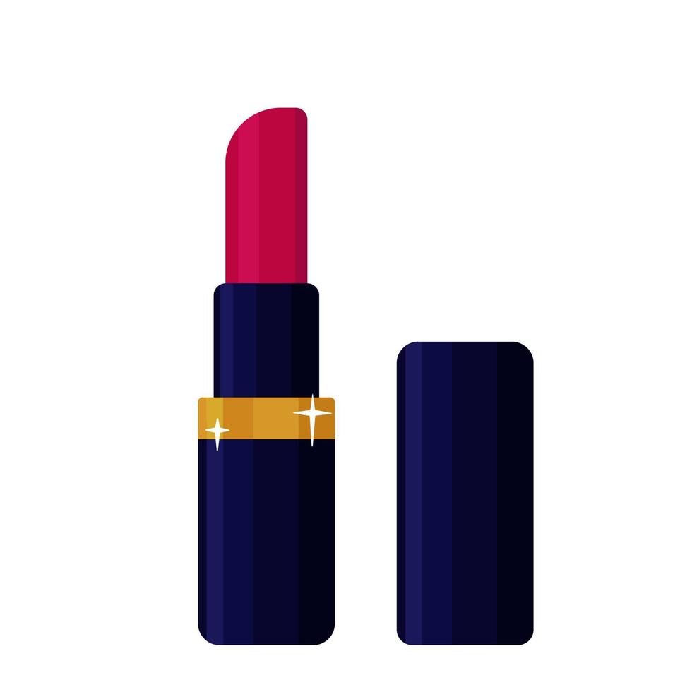 Red lipstick icon vector illustration.