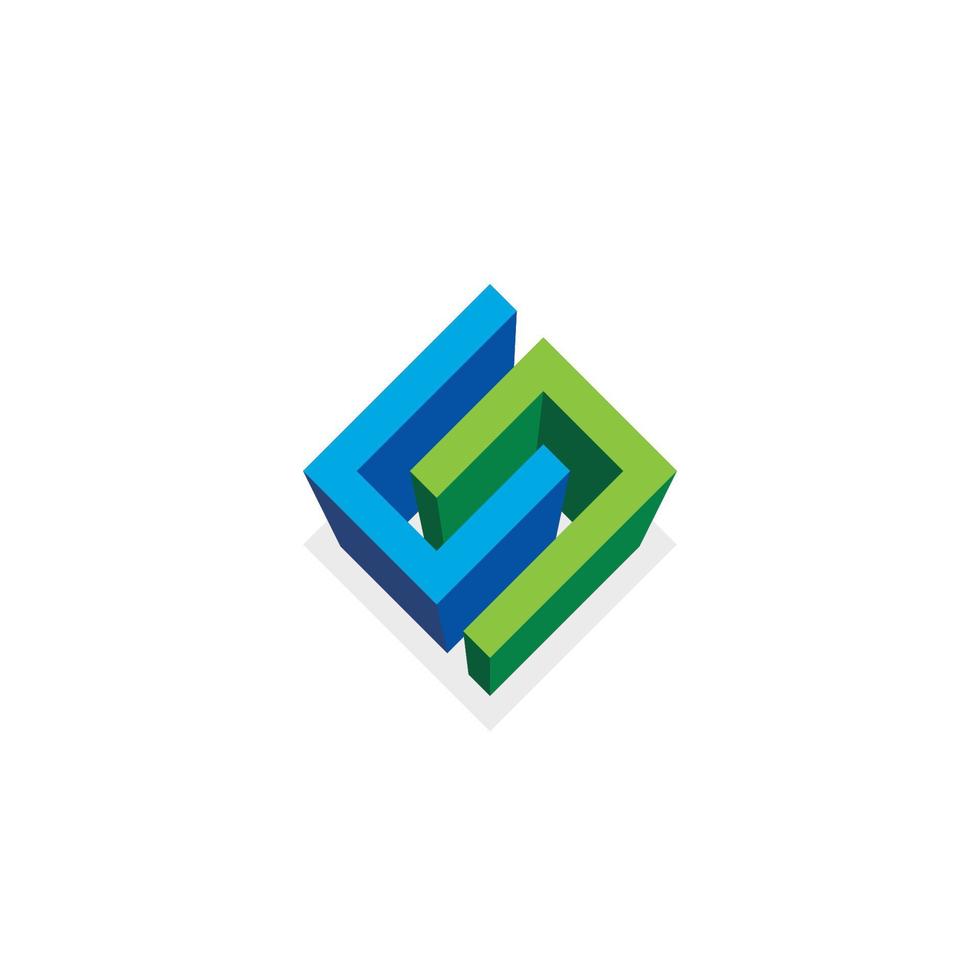 Diseño de logotipo o icono abstracto 3d vector