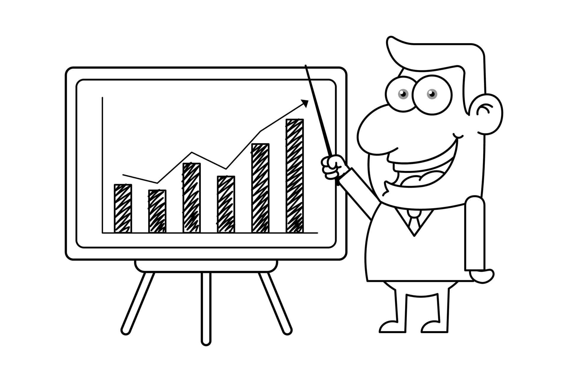 Office Man Doing Business Presentation Outline 6475974 Vector Art at