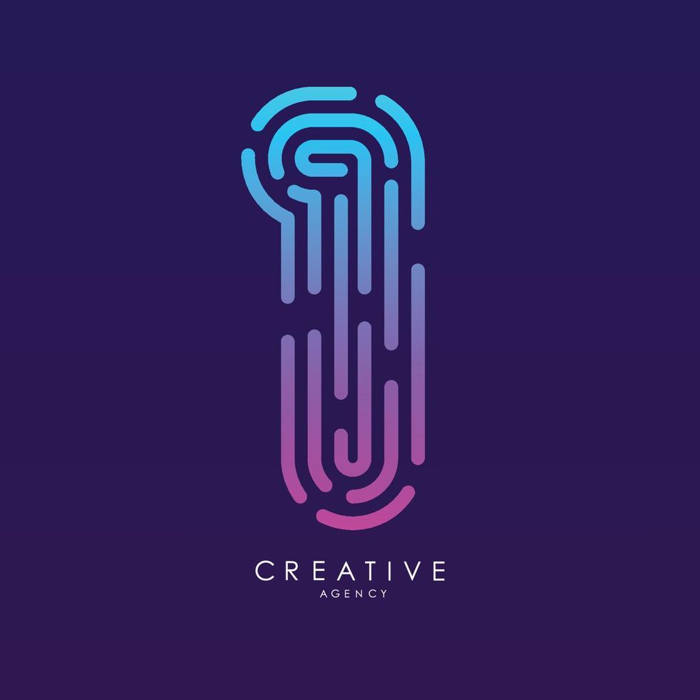 Monogram logo with bold lines and modern design template vector