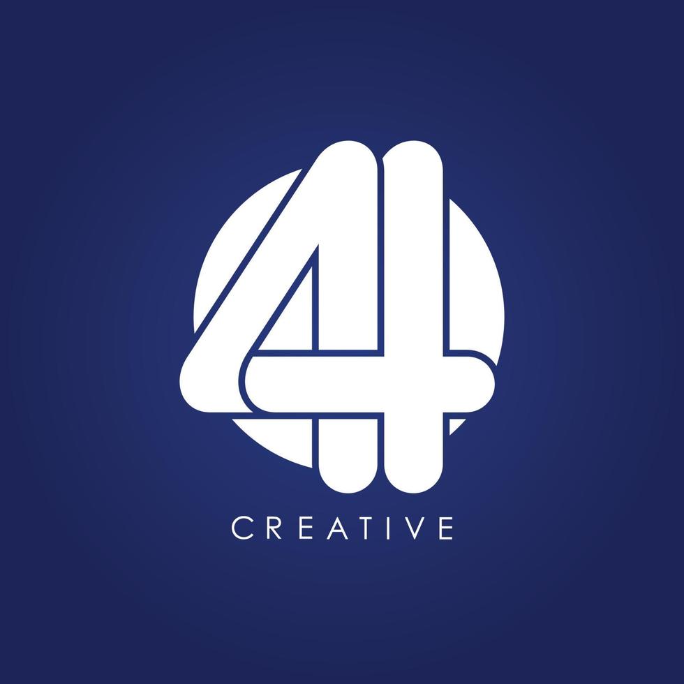 Double 44 logo. The design consists of just one continuous line that ties itself into an 44 shape. Simple, elegant and very branded. vector