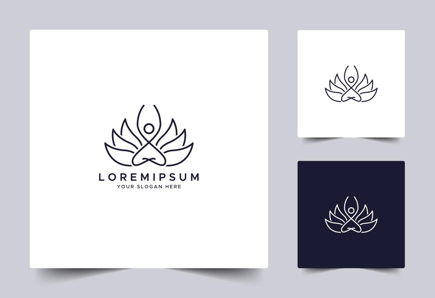 logotipo de la línea de yoga vector