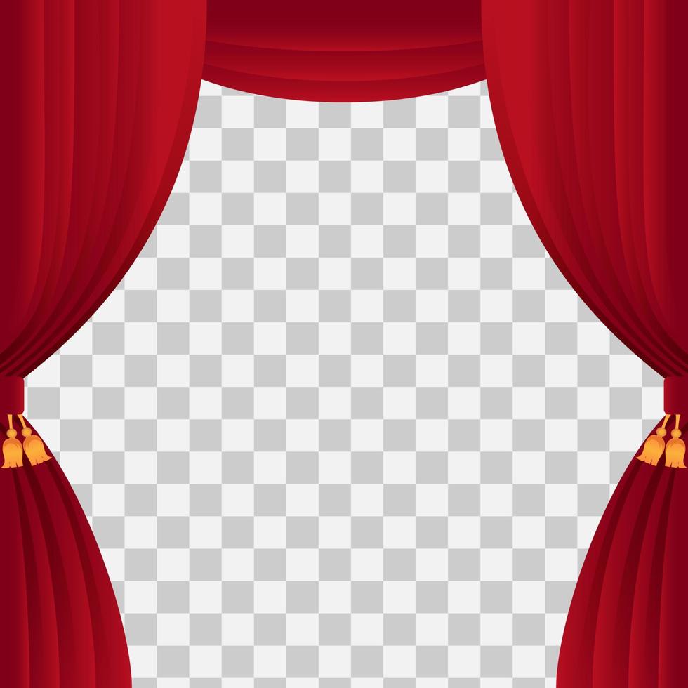 stage curtain for template. show time with classic red curtain vector