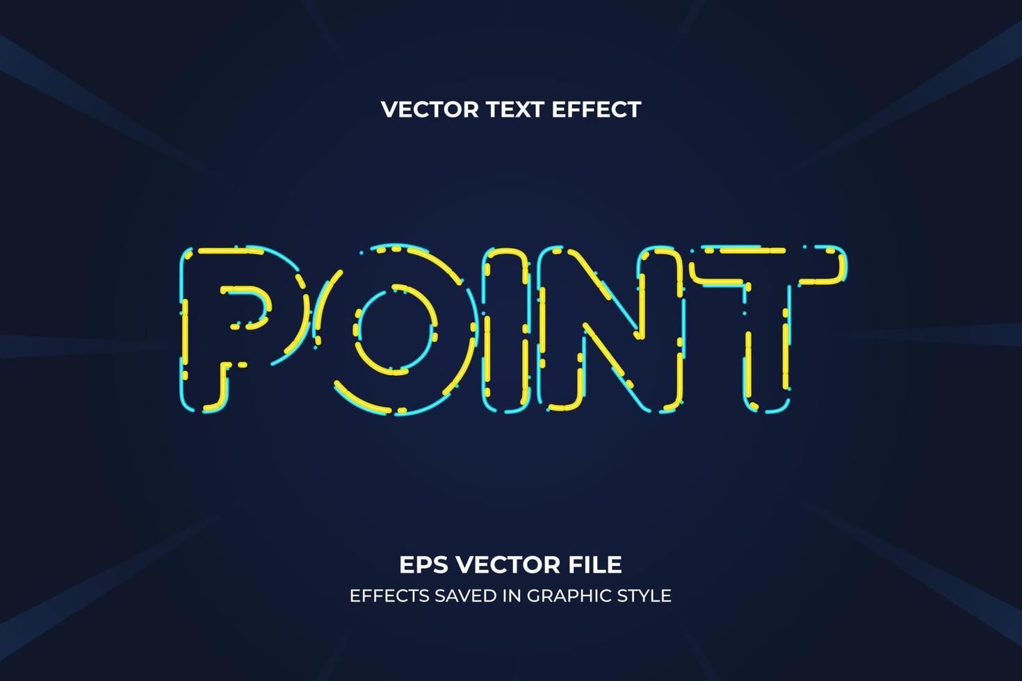 vector text effect. striped out line effect