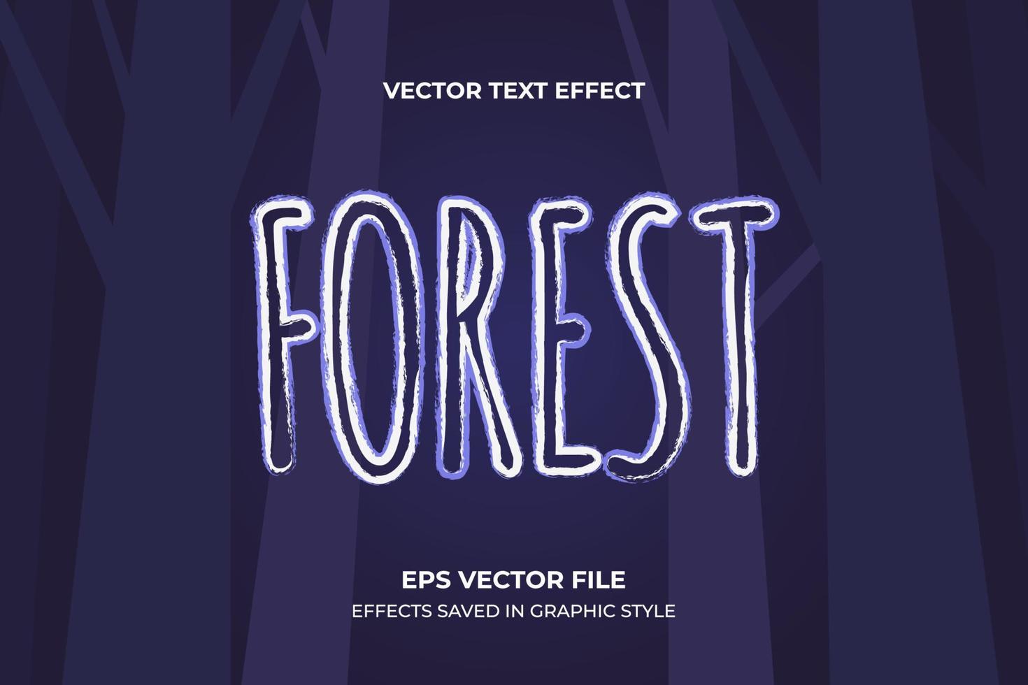 vector text effect. brush line effect on dark purple background