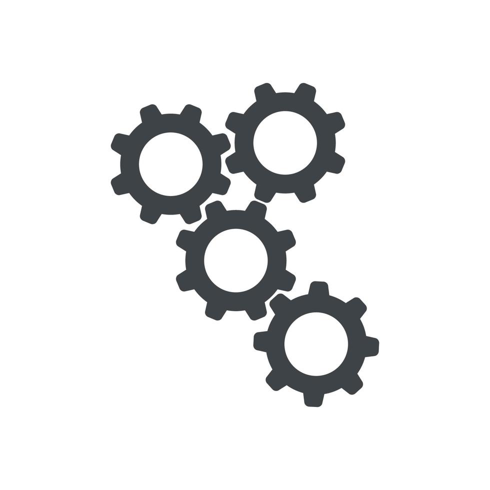 gear icon set vector. flat shape, interconnected vector