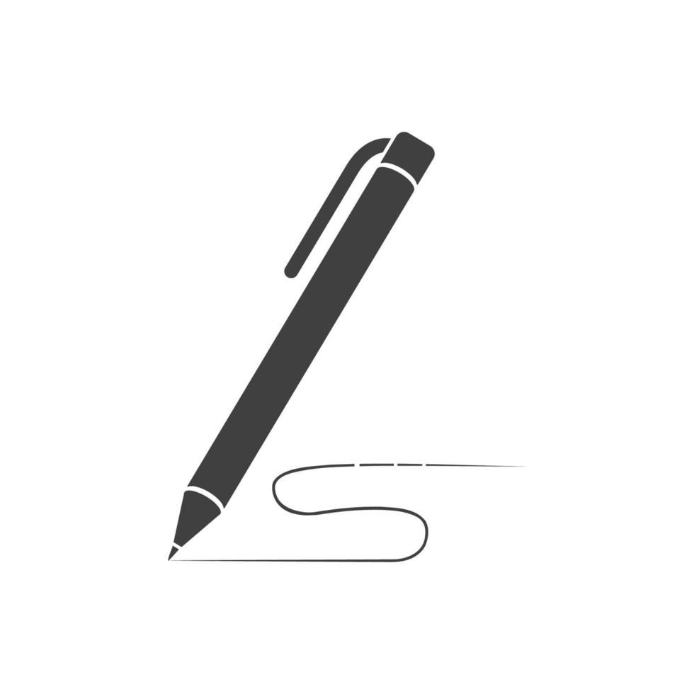 Escribir La Plantilla De Pluma. Icono De Dibujo De Estilo De Contorno.  Ilustración De Vector Aislado Para Web O Diseño De Impresión. Ilustraciones  svg, vectoriales, clip art vectorizado libre de derechos. Image