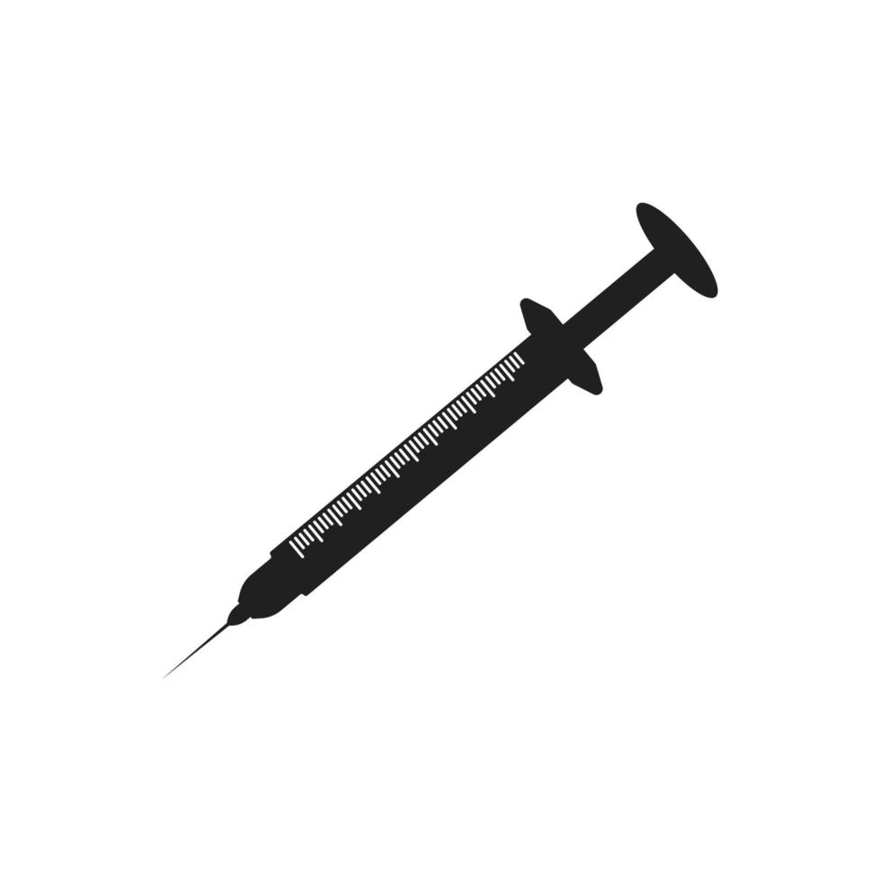 vector de icono de inyección. símbolo para inyectar la vacuna corona. herramientas utilizadas por los médicos para tratar