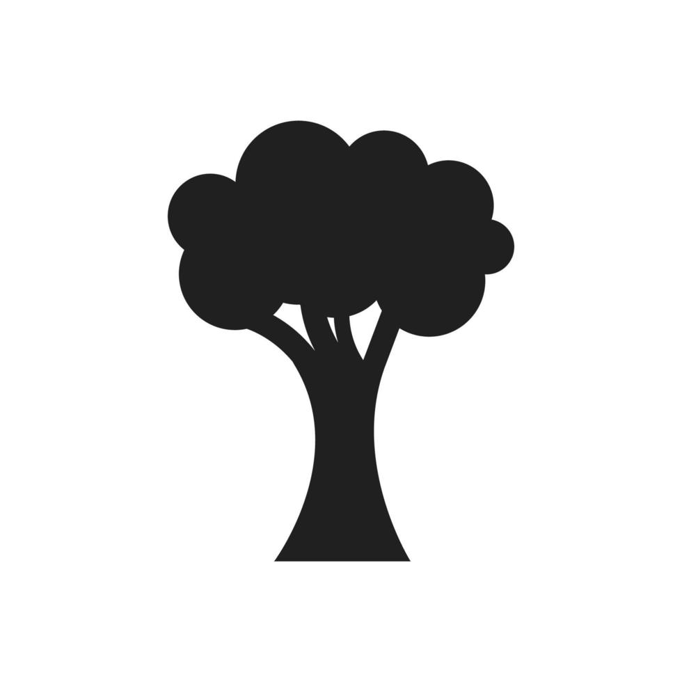 vector de icono de árbol. forma plana, silueta de árbol