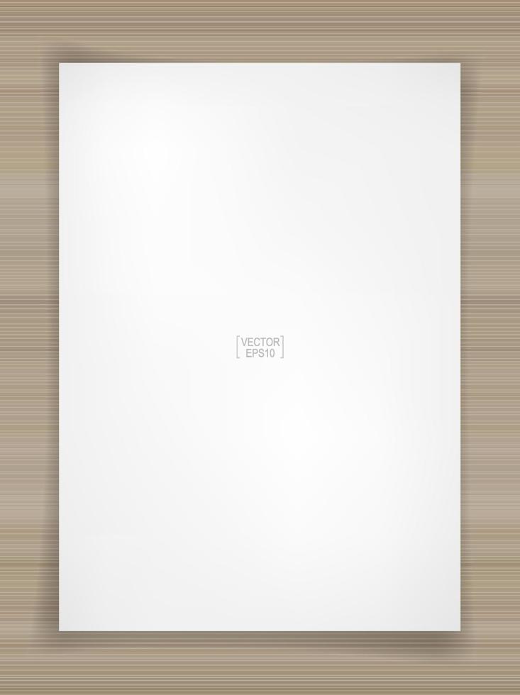 White paper sheet background on wood texture. Vector. vector