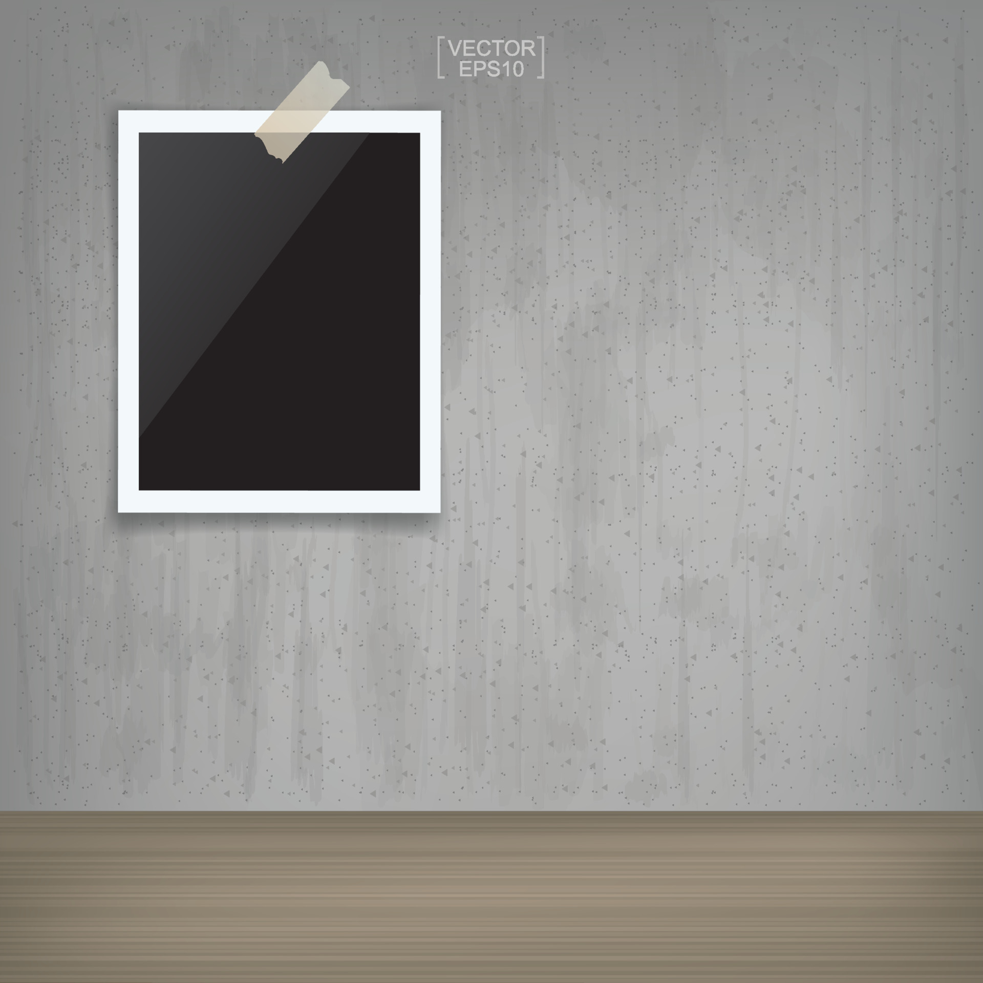 Blank photo frame or picture frame stick on concrete wall background