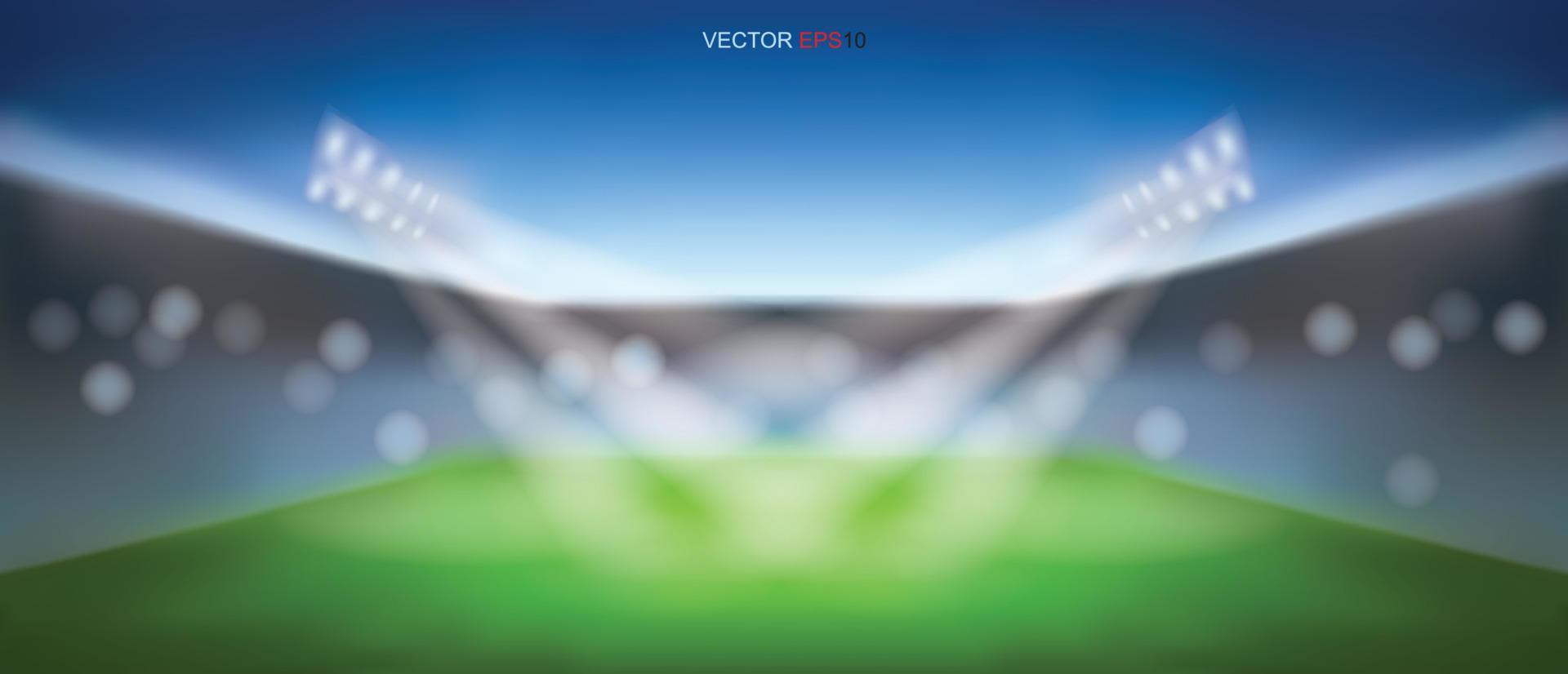 campo de fútbol o campo de fútbol de fondo del estadio. vector. vector