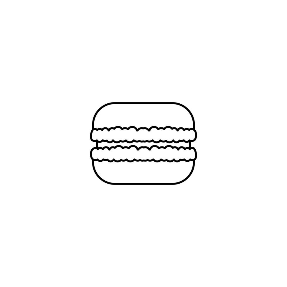Outline icon of macaron. Food icon concept isolated vector illustration
