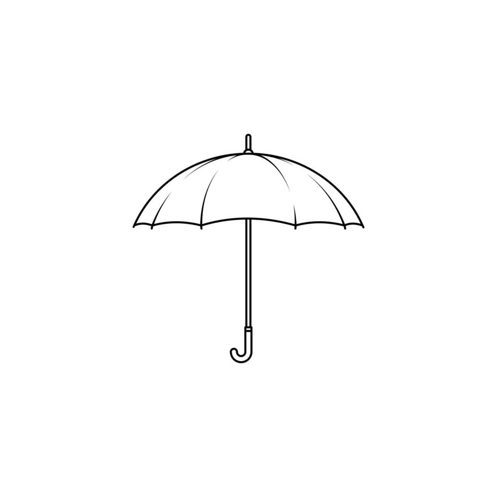 Outline icon of umbrella vector