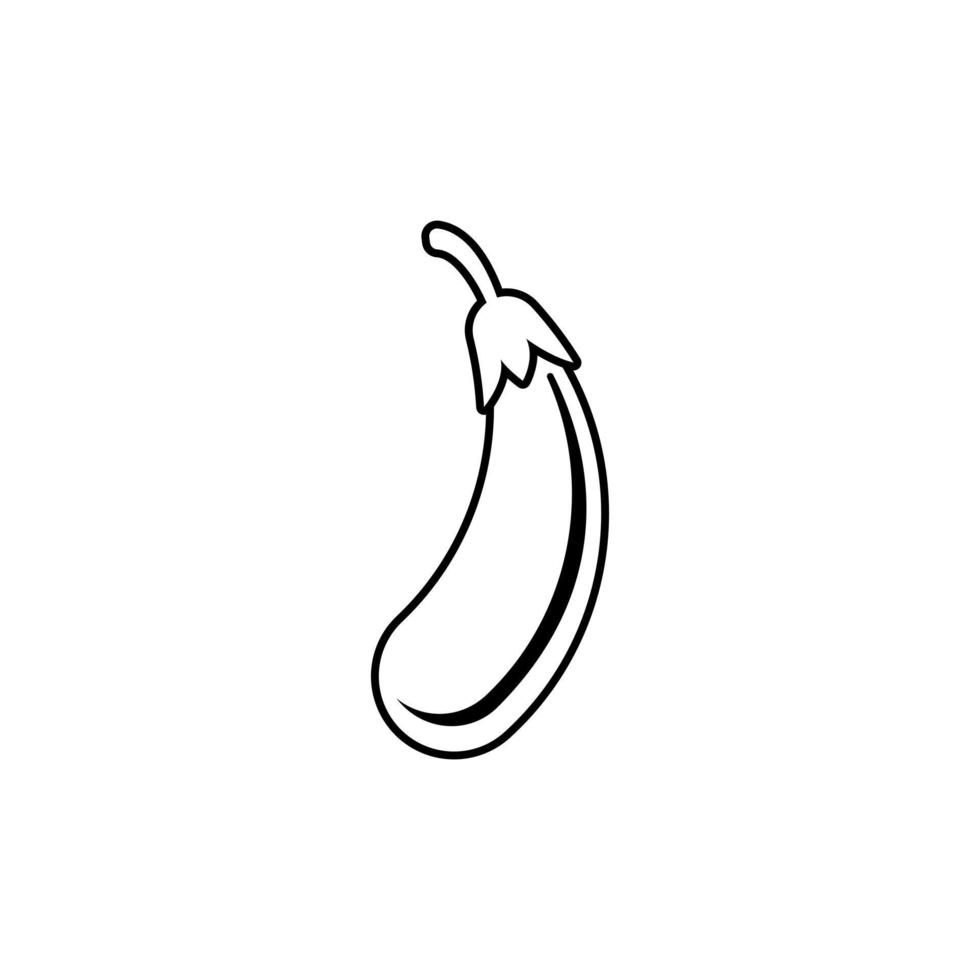 Outline icon of eggplant illustration vector